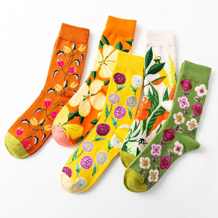 'Pattern Of Flower' Crew Socks