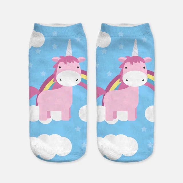 'Rainbow Unicorn' Ankle Socks