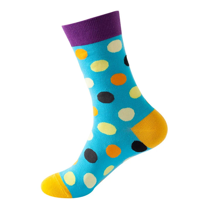 Colorful Polka Dots 'Sky Blue' Crew Socks