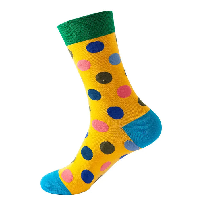 Colorful Polka Dots 'Yellow' Crew Socks