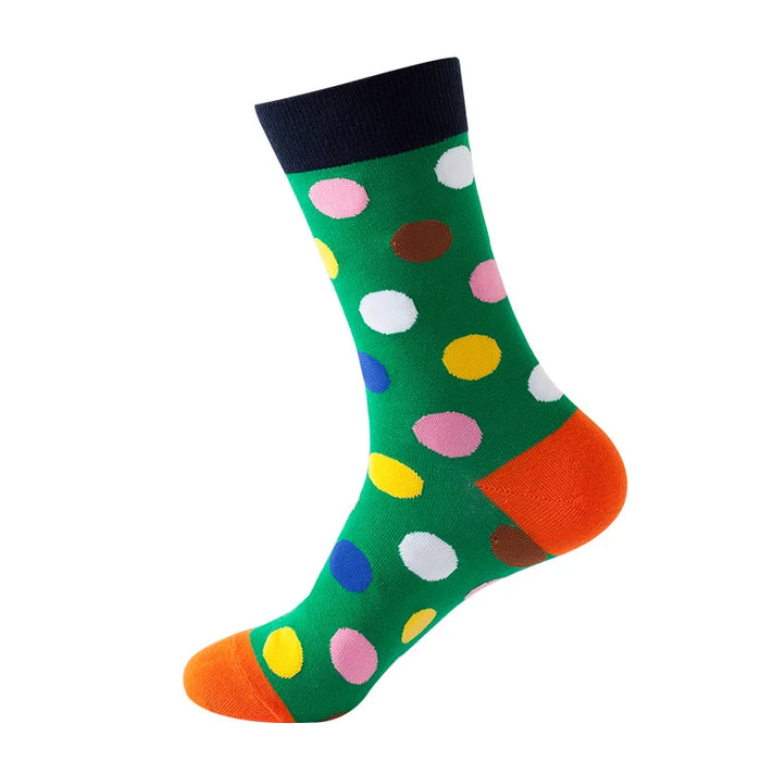 Colorful Polka Dots 'Yellow' Crew Socks