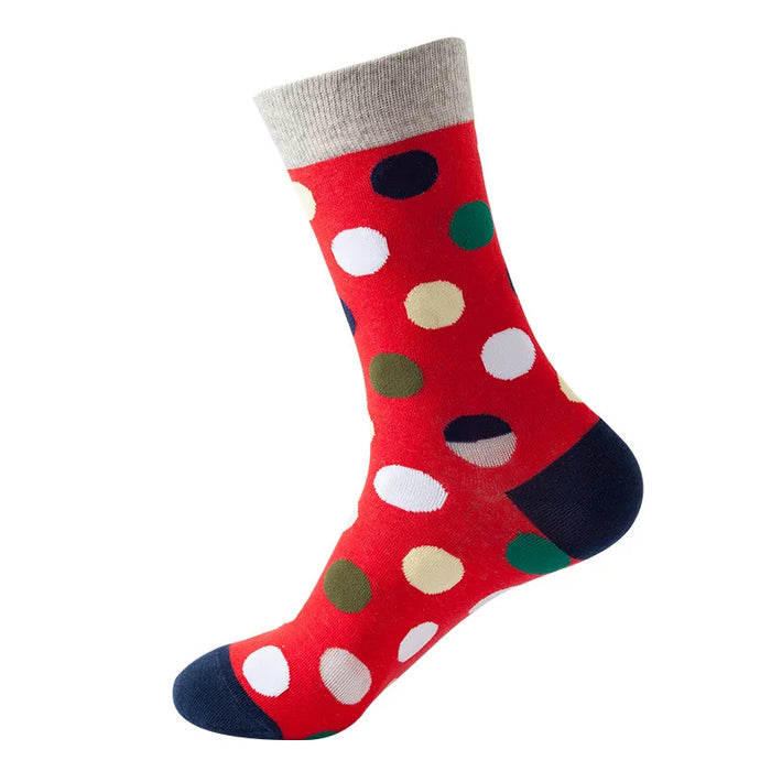 Colorful Polka Dots 'Red' Crew Socks