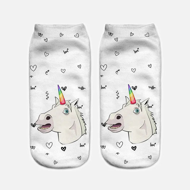 'Confused Unicorn' Ankle Socks