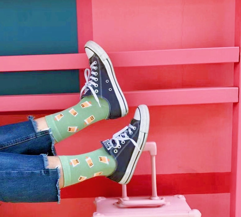 'Boba Milktea' Crew Socks