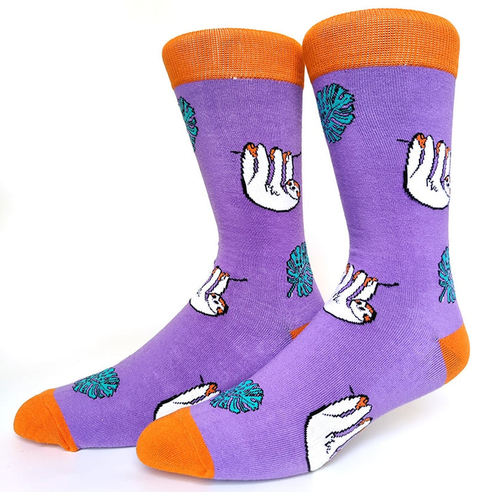 'Flamingo with Jungle Leaves' Crew Socks