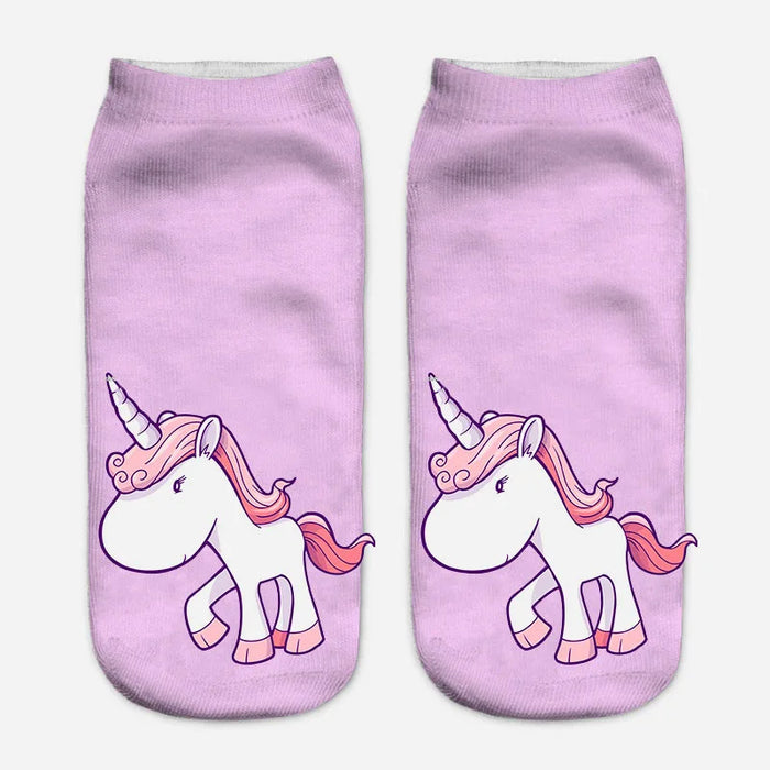 'Pretty Purple Unicorn' Ankle Socks