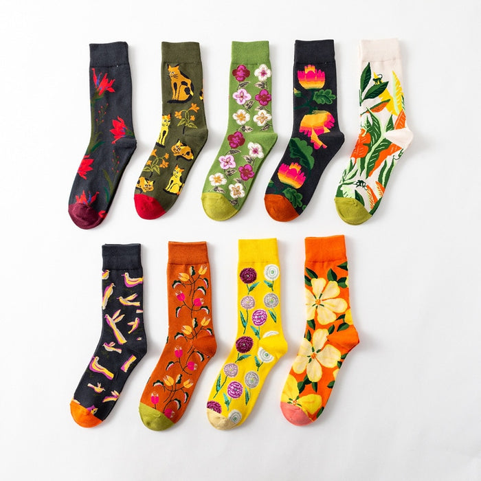 'Pattern Of Flower' Crew Socks