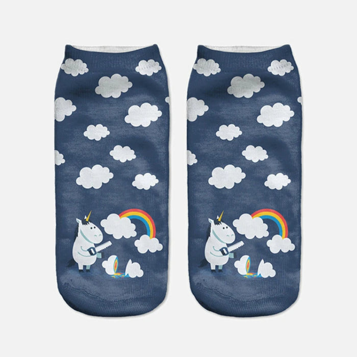 'Unicorn | Cloudy | Rainbow' Ankle Socks