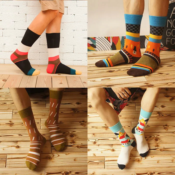 'Colorful Roofs' Crew Socks