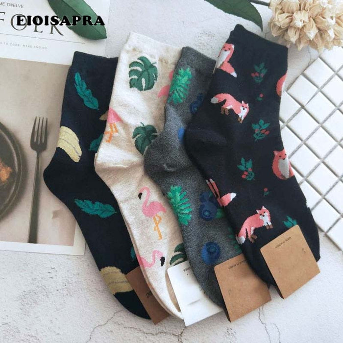 'Cute Fox' Crew Socks