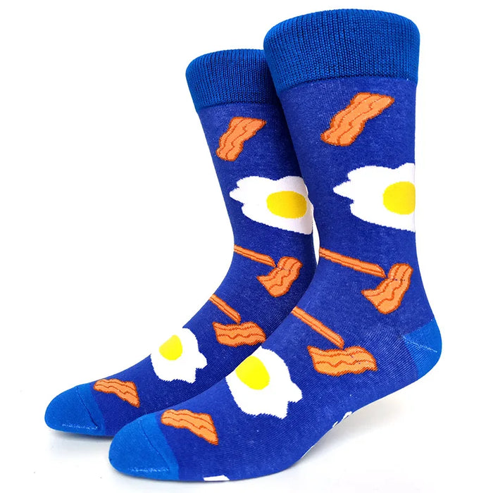 'Bacon & Eggs Blue' Crew Socks