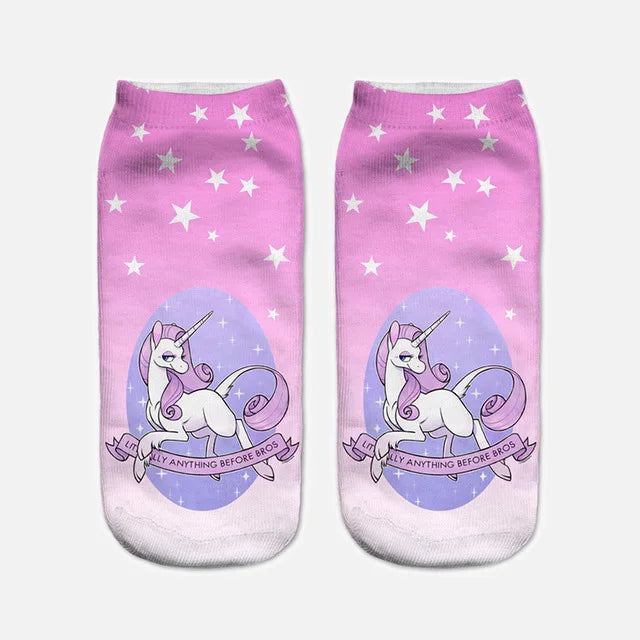 'Shining Unicorn | Stars' Ankle Socks