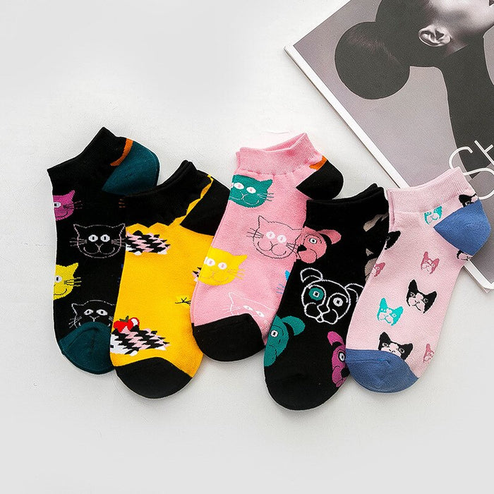 'Cat Face Version 2' Ankle Socks