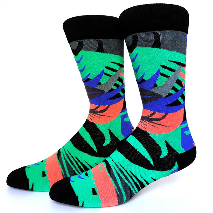 'Night Jungle Pattern' Crew Socks