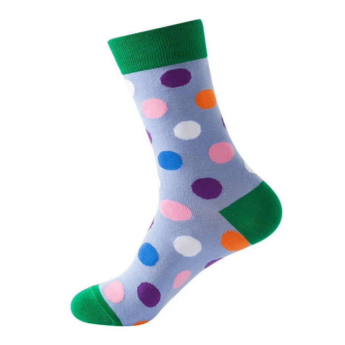 Colorful Polka Dots 'Violet Blue' Crew Socks