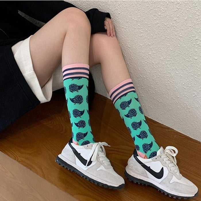 'Light Colors Flowers' Crew Socks