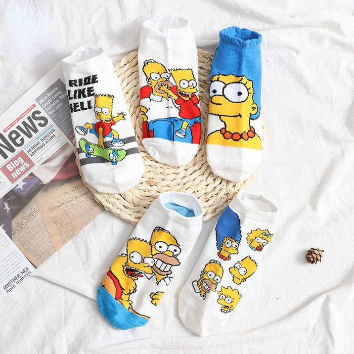 The Simpsons 'Happily The Simpsons Family' Ankle Socks