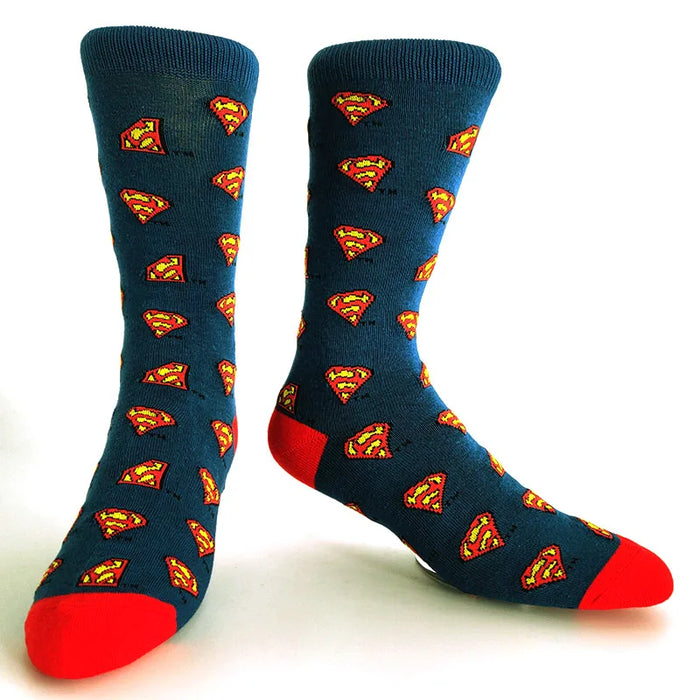 Superman 'Navy Blue Pattern' Crew Socks