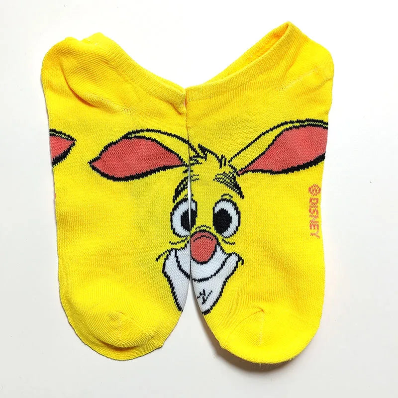Cute Walk by Babyhug Cotton Disney Non Terry Anti-Bacterial Ankle Length Socks Winnie the Pooh Graphics Pack of 3- Multicolor