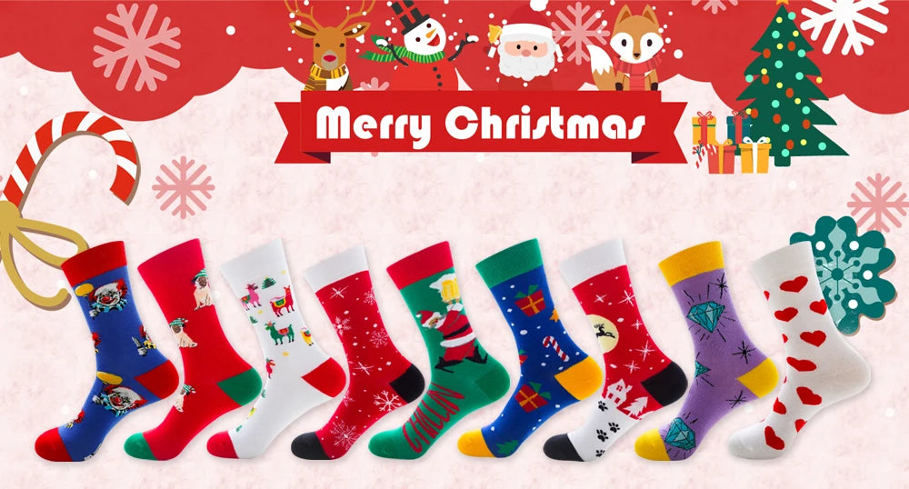 All Over "Delightful Christmas Season" Crew Socks