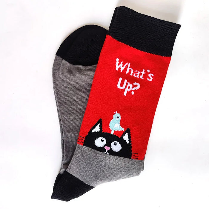 Funny Phrase 'What's Up ?' Crew Socks