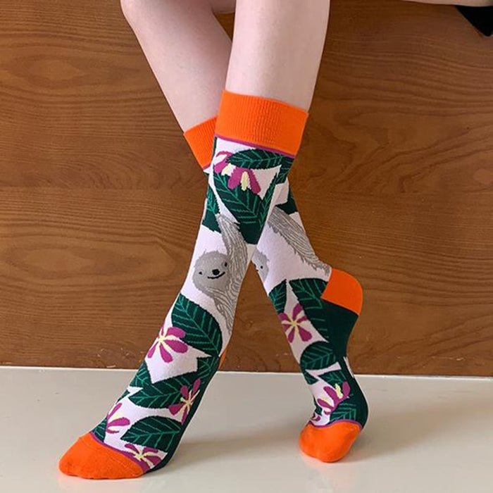 'Orange Fox' Crew Socks