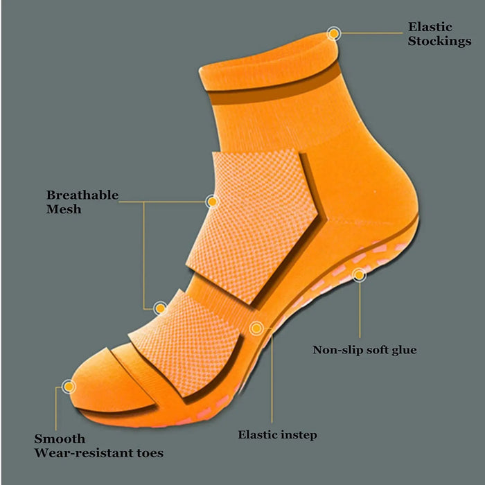 'Orange' Non-Slip Socks