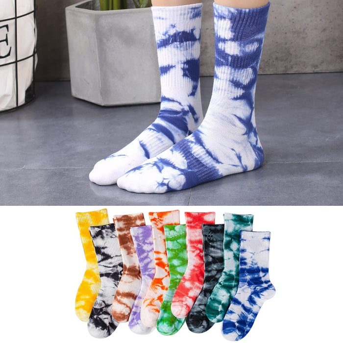 Tie Dye 'Dark Blue Tint' Crew Socks