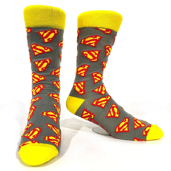 Superman 'Yellow Pattern' Crew Socks