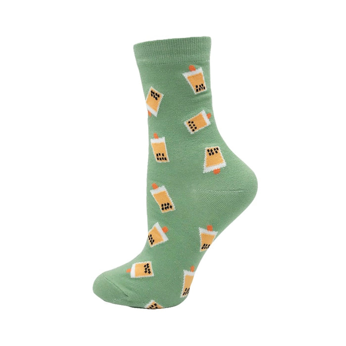 'Boba Milktea' Crew Socks