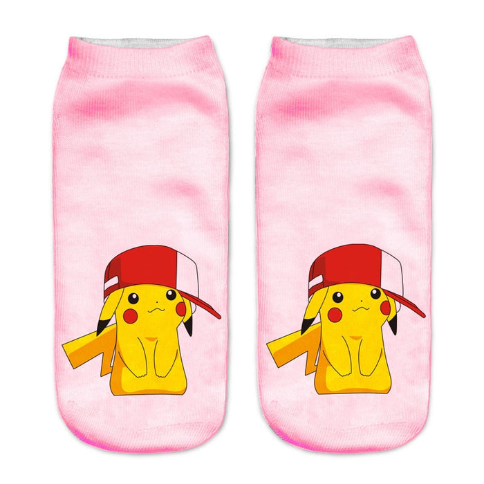 Pokemon 'Goofy Pikachu With Ash's Hat' Ankle Socks