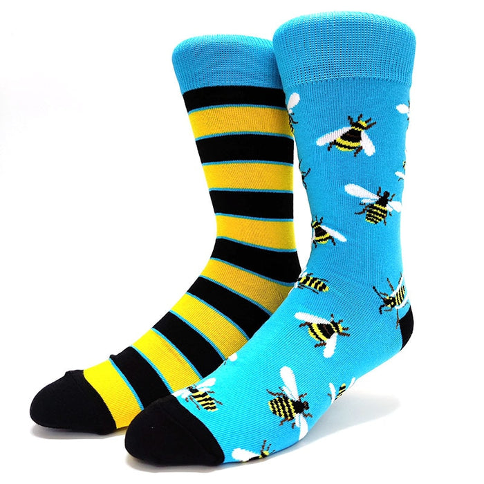 Mismatch 'Yellow Jacket Bees' Crew Socks