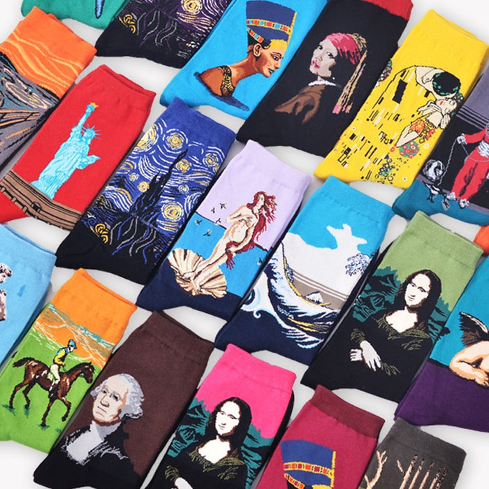 "Bust Of Nefertiti Red" Crew Socks