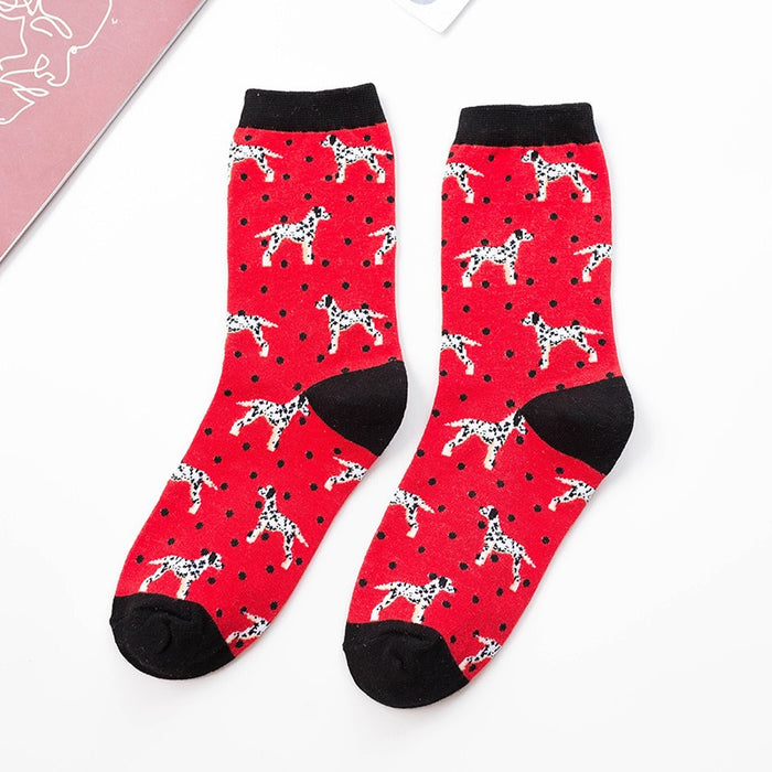 'Polka Dots Leopard' Crew Socks