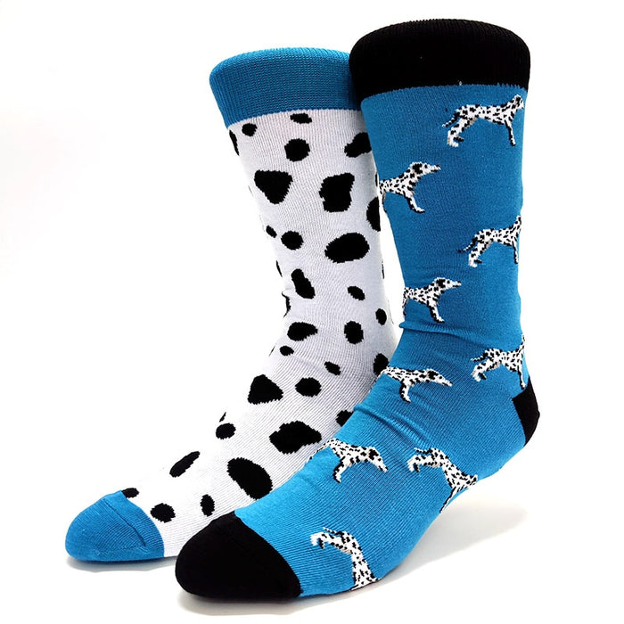 Mismatch 'Tuff Dalmatian' Crew Socks