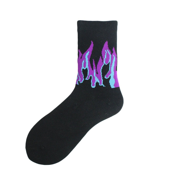 Flames 'True Blue Fire' Crew Socks