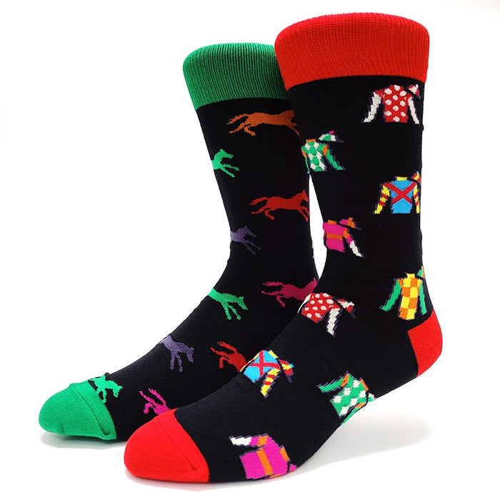 Mismatch 'Horse Race' Crew Socks