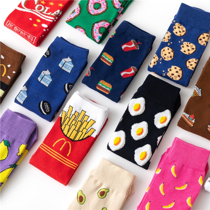 "Burger And Softdrinks Blue" Crew Socks