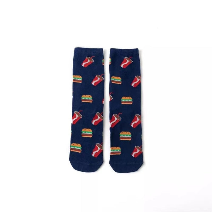 "Burger And Softdrinks Blue" Crew Socks