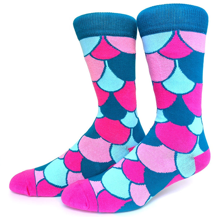 'Curved Pattern' Crew Socks