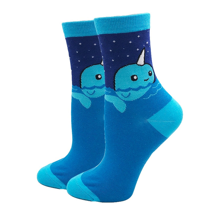 "Cute Narwhal" Crew Socks