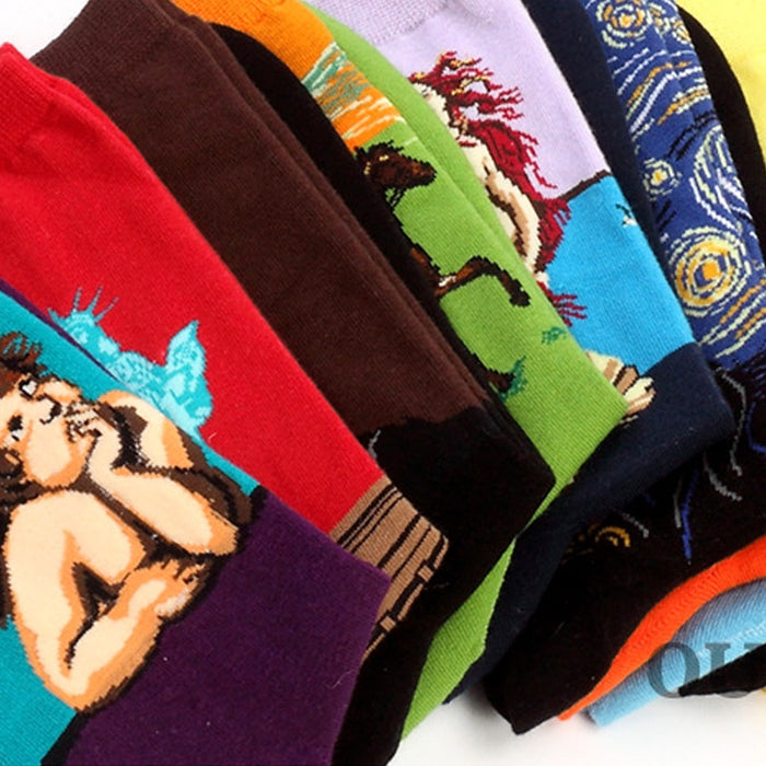 "Mona Lisa Version 2" Crew Socks