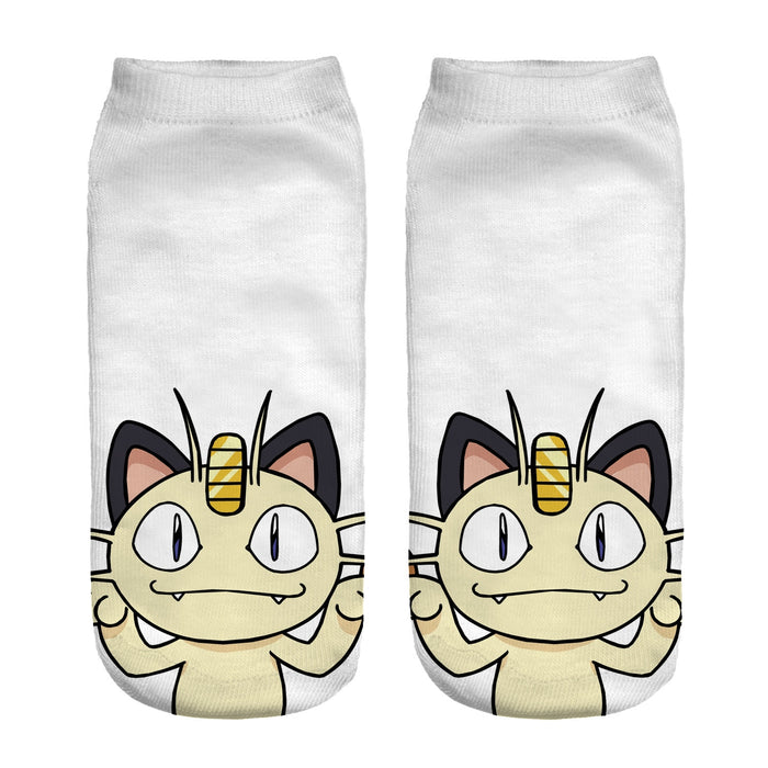 Pokemon 'Talkative Meowth' Ankle Socks