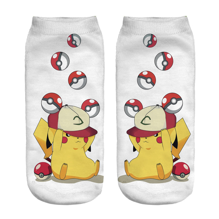 Pokemon 'Ash's Hat On Pikachu' Ankle Socks