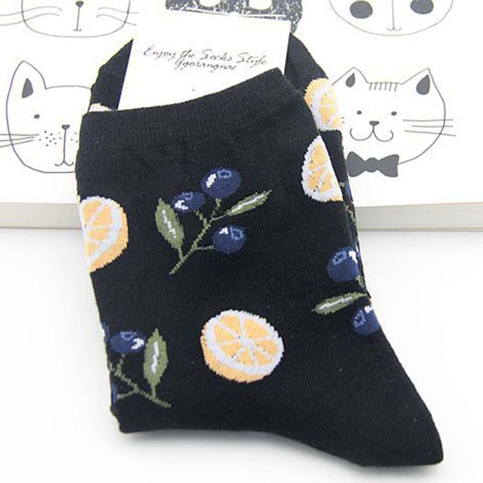 'Lemon And Berries' Crew Socks