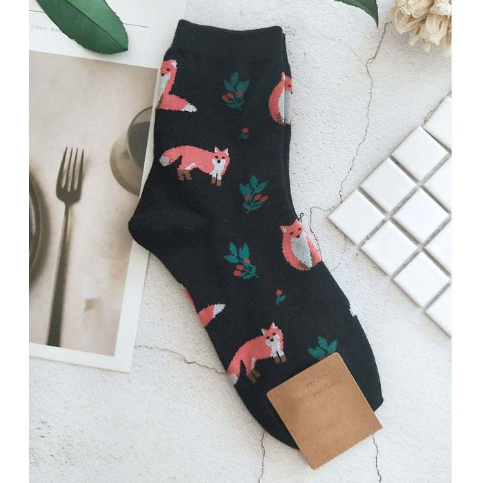 'Cute Fox' Crew Socks