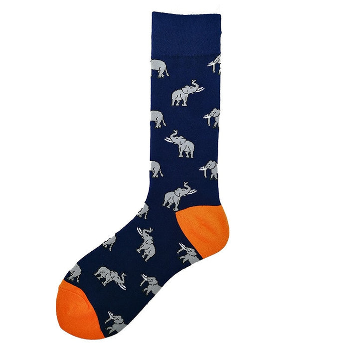 "Elephant Dark Blue" Socks