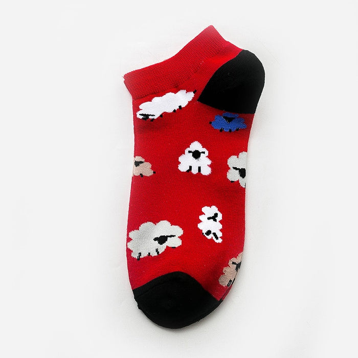 'Fluffy Sheep Version 2' Ankle Socks