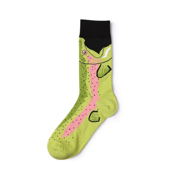 "Big Print Fish" Crew Socks