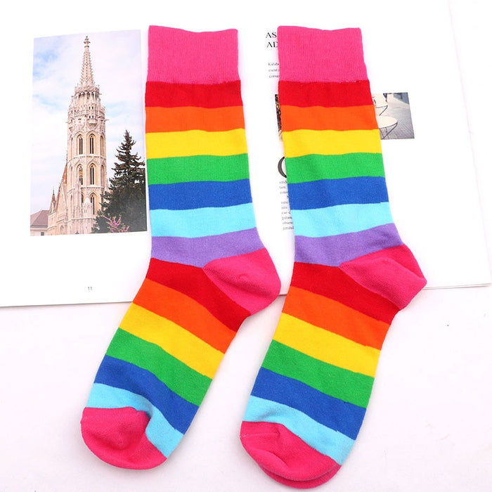 "Rainbow Pattern Version 2" Crew Socks